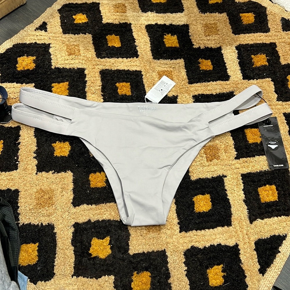 NWT Tavik grey bikini bottom - moderate coverage - size Large